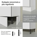 Ver mais imagens de Armário de Cozinha Completa de Canto 416 Cm Branco/branco Veludo Lux Madesa 01 Branco/branco Veludo