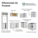 Ver imagem 3 de Armário de Cozinha Completa de Canto 416 Cm Branco/branco Veludo Lux Madesa 01 Branco/branco Veludo