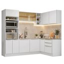 Ver imagem 6 de Armário de Cozinha Completa de Canto 416 Cm Branco/branco Veludo Lux Madesa 01 Branco/branco Veludo