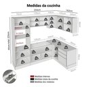 Ver imagem 2 de Armário de Cozinha Completa de Canto 416 Cm Branco/branco Veludo Lux Madesa 01 Branco/branco Veludo