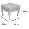 Puff Closet Multiuso Pequeno Madeira Maciça Branco com Tachas Luna - 4