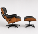 Ver imagem 4 de Poltrona Charles Eames com Puff - Freijó em Couro Preto