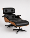Ver imagem 1 de Poltrona Charles Eames com Puff - Freijó em Couro Preto