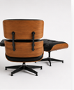 Ver imagem 3 de Poltrona Charles Eames com Puff - Freijó em Couro Preto