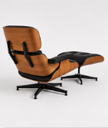 Ver imagem 2 de Poltrona Charles Eames com Puff - Freijó em Couro Preto