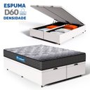 Ver imagem 4 de Cama Box Baú com Colchão de Espuma D60 Double Face Guarda Costas Comfort Force Probel Queen 158cm