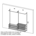 Ver imagem 2 de Guarda roupa closet aramado aberto armário modulado roupeiro 1,90 BR