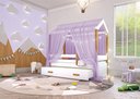 Ver imagem 4 de Bicama Montessoriana Kids Solteiro Fio de LED e Voal