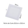 kIT Painel Led Embutir 24w Quadrado 30x30cm Bivolt MbLed Painel de Embutir - 2