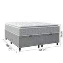 Ver imagem 5 de Cama Box Baú Casal Colchão Pillow 158x198x74cm Cinza/branco