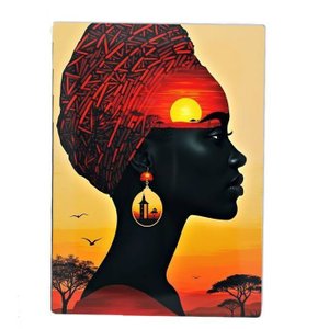 Placa Decorativa Mulher Africana Negra Africa Parede Decoração Arte