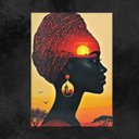 Ver imagem 3 de Placa Decorativa Mulher Africana Negra Africa Parede Decoração Arte