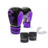 Kit Luva de Boxe/Muay Thai Pretorian Performance Roxa/Fluorecente + Bandagem + Protetor bucal - 12 O - 1