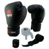 Kit Luva de Boxe MKS Preto + Bandagem + Protetor bucal - 10 Oz - 1