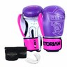 Kit Luva de Boxe/Muay Thai Pretorian First Roxo/Rosa + Bandagem + Protetor bucal - 10 Oz - 1