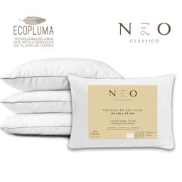 Travesseiro Toque de Pluma Neo Prime Camesa Ecopluma Conforto Hotel Antialérgico Percal Algodão 233  - 2