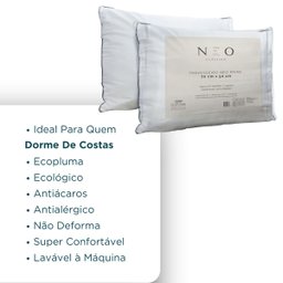 Travesseiro Toque de Pluma Neo Prime Camesa Ecopluma Conforto Hotel Antialérgico Percal Algodão 233  - 6