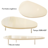 Mesa de Centro Design Moderno e Orgânico Cor Off White - 6