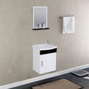 Ver imagem 2 de Kit Armário Banheiro Siena 39cm Suspenso Espelho+pia Pto