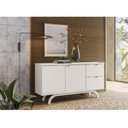 Ver imagem 3 de Cristaleira e Aparador Buffet Vicenza com Espelho Isadora Off White - New Ceval