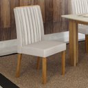 Ver imagem 2 de Kit 6 Cadeiras para Sala de Jantar Pés em Madeira Maciça Mari Branco/Cinamomo/Veludo Palha