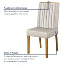 Ver imagem 6 de Kit 6 Cadeiras para Sala de Jantar Pés em Madeira Maciça Mari Branco/Cinamomo/Veludo Palha