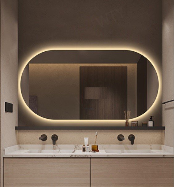 Espelho Lapidado Oval Iluminado com led quente - 60x150cm - 3