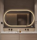 Ver imagem 3 de Espelho Lapidado Oval Iluminado com led quente - 60x150cm