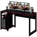 Ver imagem 1 de Mesa para Computador Gamer Espaço para 2 Monitores e Cpu Preto/Vermelho