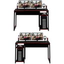 Ver imagem 3 de Mesa para Computador Gamer Espaço para 2 Monitores e Cpu Preto/Vermelho