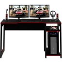 Ver imagem 5 de Mesa para Computador Gamer Espaço para 2 Monitores e Cpu Preto/Vermelho