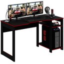 Ver imagem 6 de Mesa para Computador Gamer Espaço para 2 Monitores e Cpu Preto/Vermelho