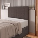 Ver imagem 3 de Cabeceira Cama Box Casal Ivana 140cm Linho Marrom - Abmaza