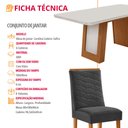 Ver imagem 7 de Mesa de Jantar Carolina 180cm Tampo MDF Vidro Canto Copo com 6 Cadeiras Safira