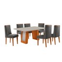 Ver imagem 2 de Mesa de Jantar Carolina 180cm Tampo MDF Vidro Canto Copo com 6 Cadeiras Safira