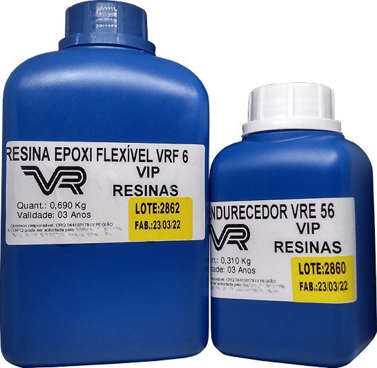 Resina Epóxi Flexível+ Endurecedor Vrf6 1kg Baixa Espessura