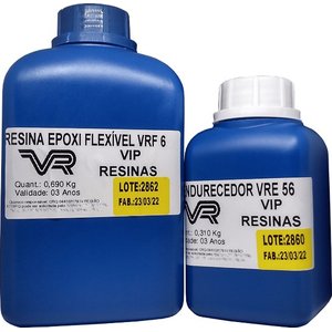 Resina Epóxi Flexível+ Endurecedor Vrf6 1kg Baixa Espessura