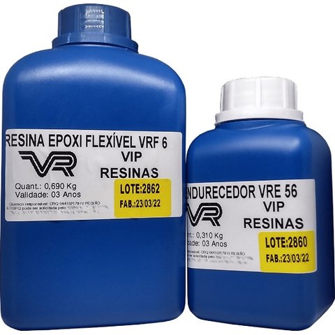 Resina Epóxi Flexível+ Endurecedor Vrf6 1kg Baixa Espessura