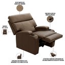 Ver imagem 3 de Poltrona do Papai Fixa Sala de Estar Kim T03 Couro Soft Marrom - Lyam Decor