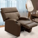Ver imagem 1 de Poltrona do Papai Fixa Sala de Estar Kim T03 Couro Soft Marrom - Lyam Decor