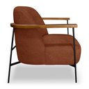 Ver imagem 5 de Kit 2 Poltronas Decorativa Celeste Linho Bouclê Marrom Base de Ferro Preto - Pallazio