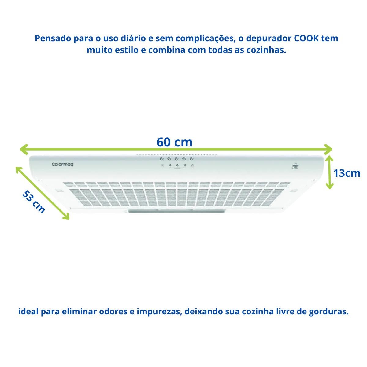 Depurador de Cozinha Exaustor 60 Cm de Parede Branco 127v - 4