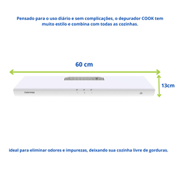 Depurador de Cozinha Exaustor 60 Cm de Parede Branco 127v - 5