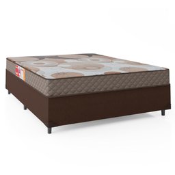 Cama Box Casal Colchão Espuma D20 Esplanada 138x188x52cm Marrom - Suporta até 70kg por Pessoa - 1