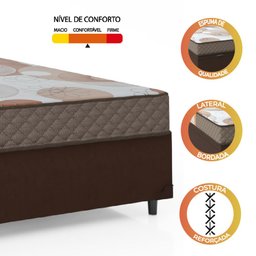 Cama Box Casal Colchão Espuma D20 Esplanada 138x188x52cm Marrom - Suporta até 70kg por Pessoa - 7