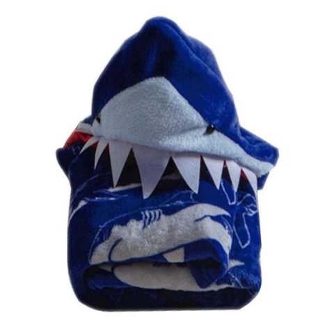Manta Baby com Capuz de Tubarão Azul