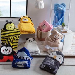 Manta Baby com Capuz de Pinguim Preto - 2