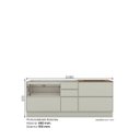 Ver imagem 4 de Cozinha Compacta 2 Peças Fineze em MDF com Tampo Cooktop Areia e Cinamomo