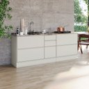Ver imagem 1 de Cozinha Compacta 2 Peças Fineze em MDF com Tampo Cooktop Areia e Cinamomo