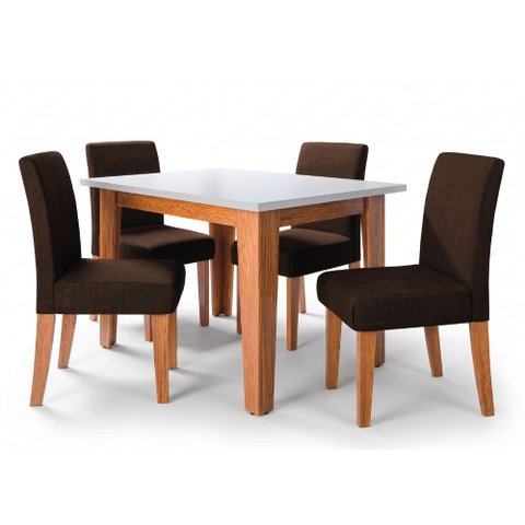 Conjunto Sala de Jantar Mesa Miami 1,20m 4 Cadeiras Trieste Dobuê